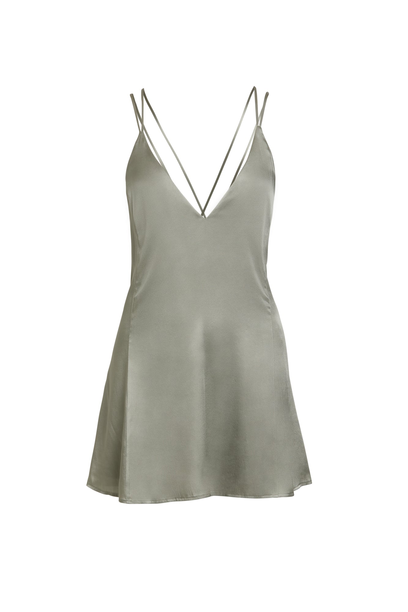 FREUDIAN SILK MINI SLIP {SAGE} - Main Image