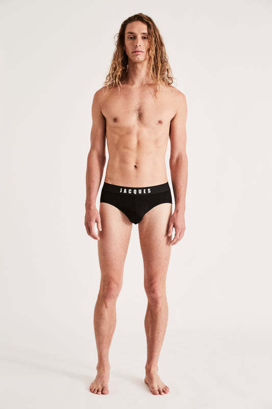 SWJ BRIEF {WHITE ON BLACK}