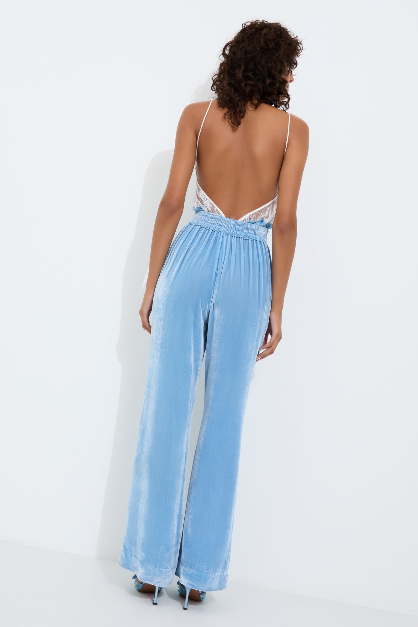 MARAIS VELVET TUXEDO PANT {DUSK BLUE}