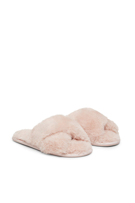 FUR FREE FUR SLIPPERS {ROSE DUST}