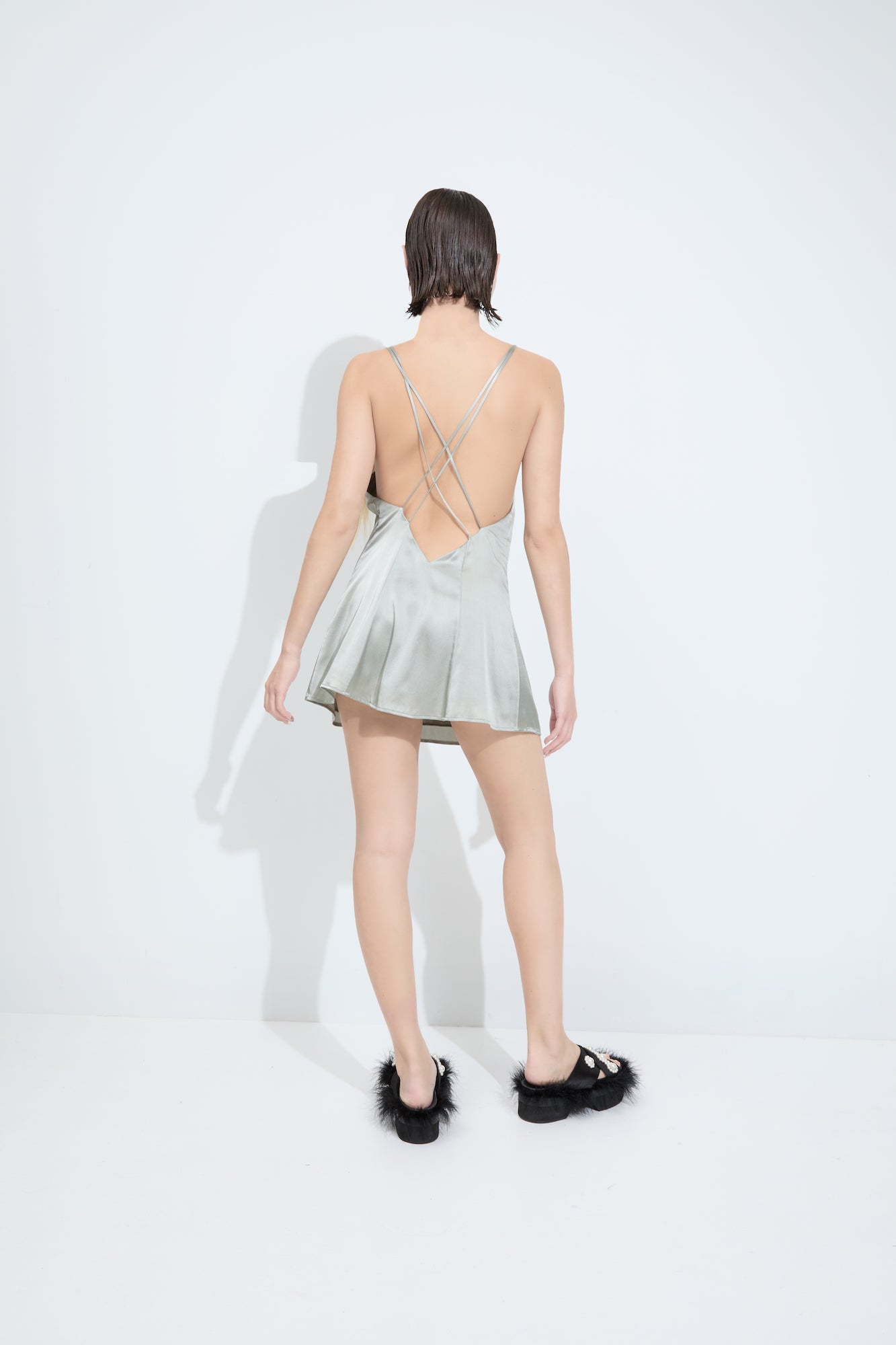 FREUDIAN SILK MINI SLIP {SAGE}