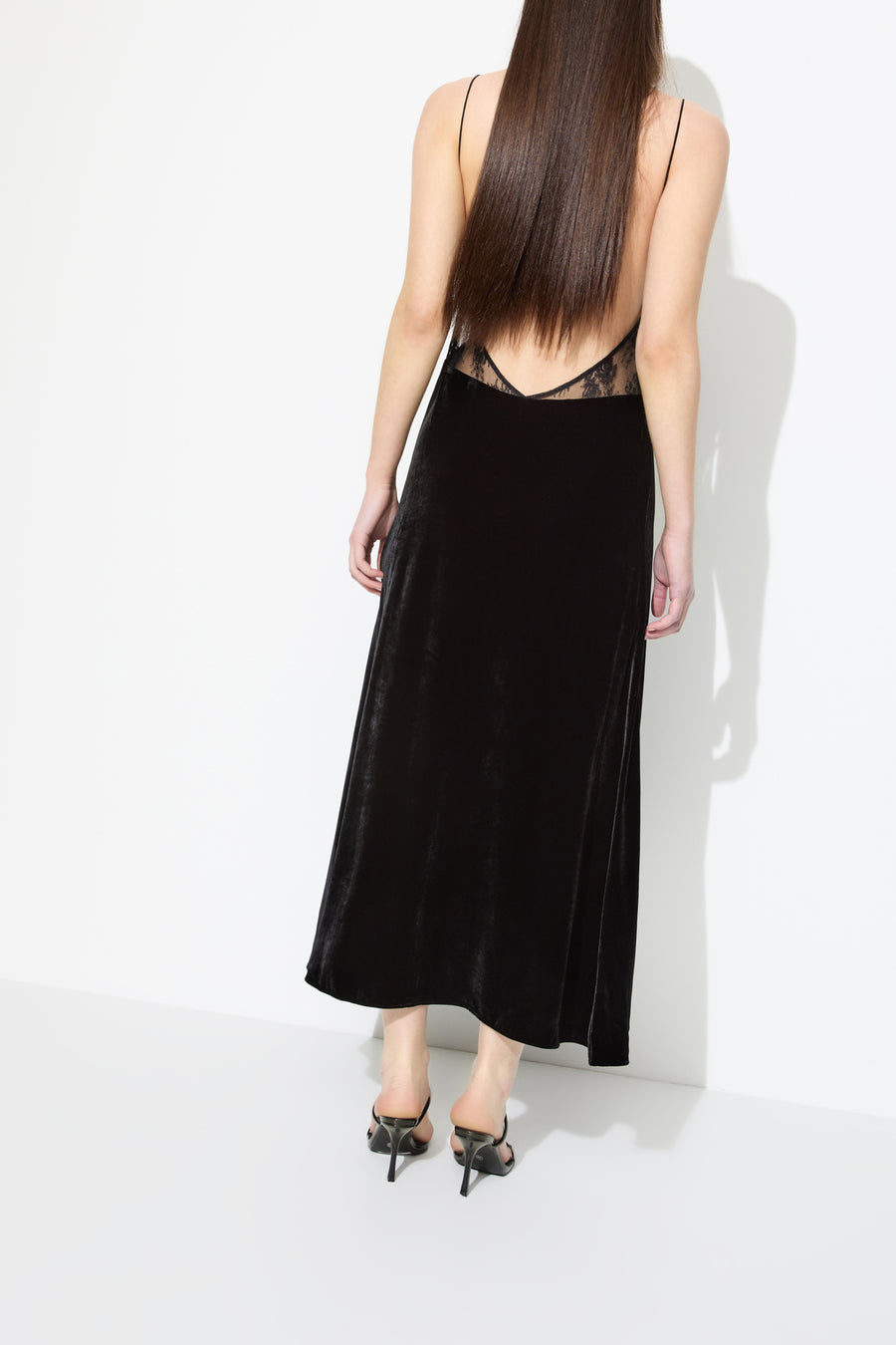 FRANCINE VELVET SLIP DRESS {BLACK}