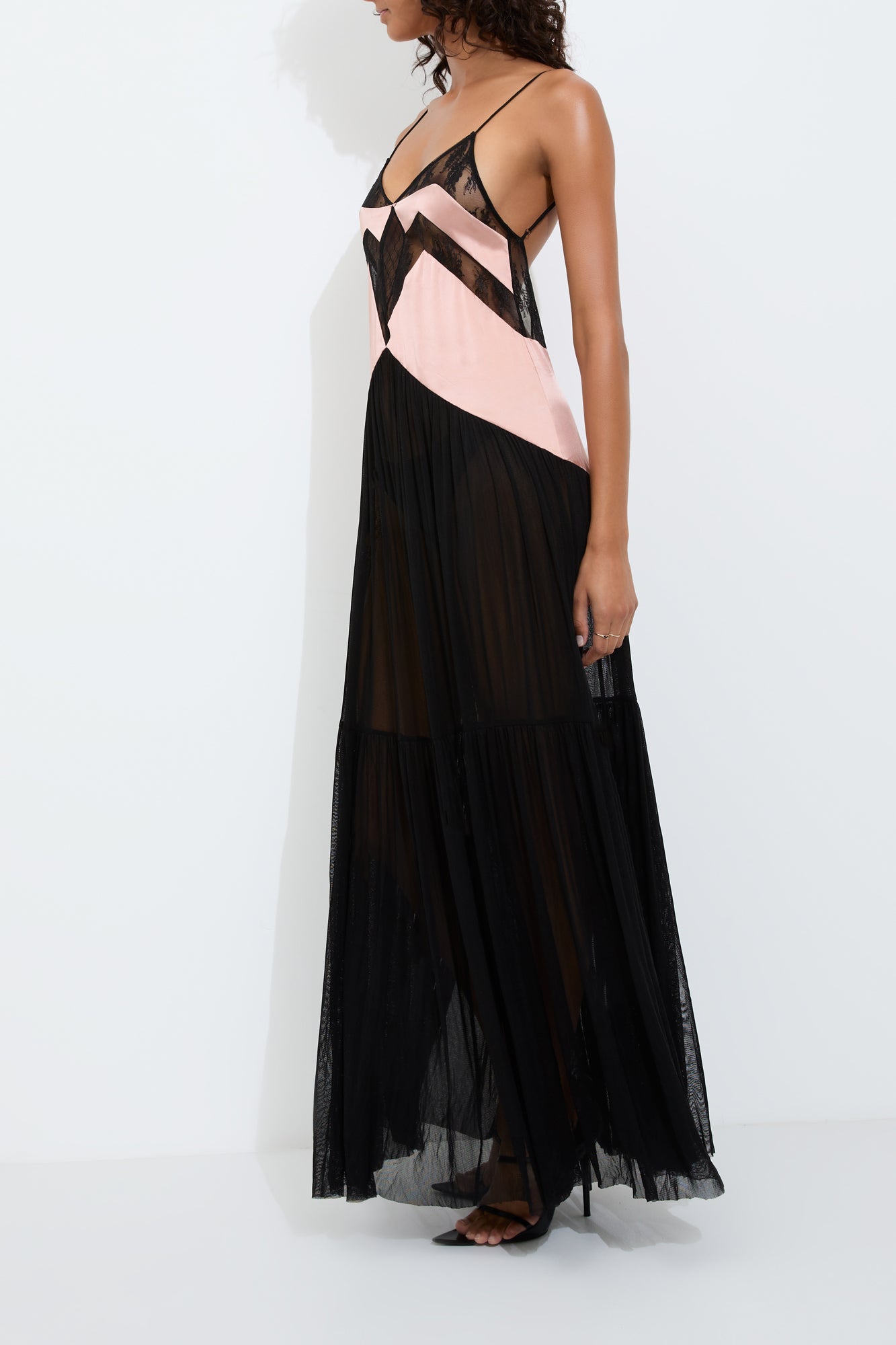 FRANCINE MAXI DRESS {NUDE & BLACK}