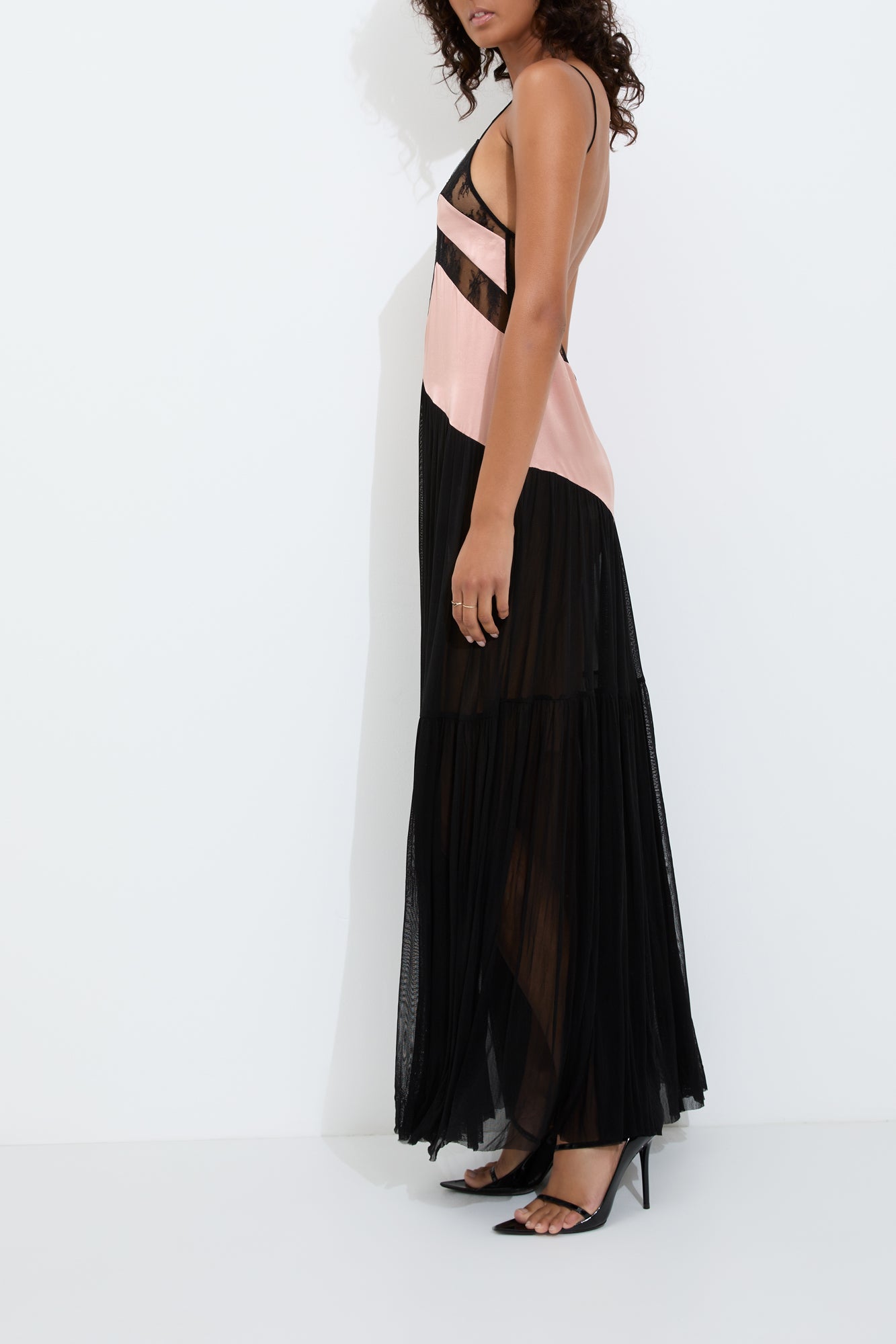 FRANCINE MAXI DRESS {NUDE & BLACK}