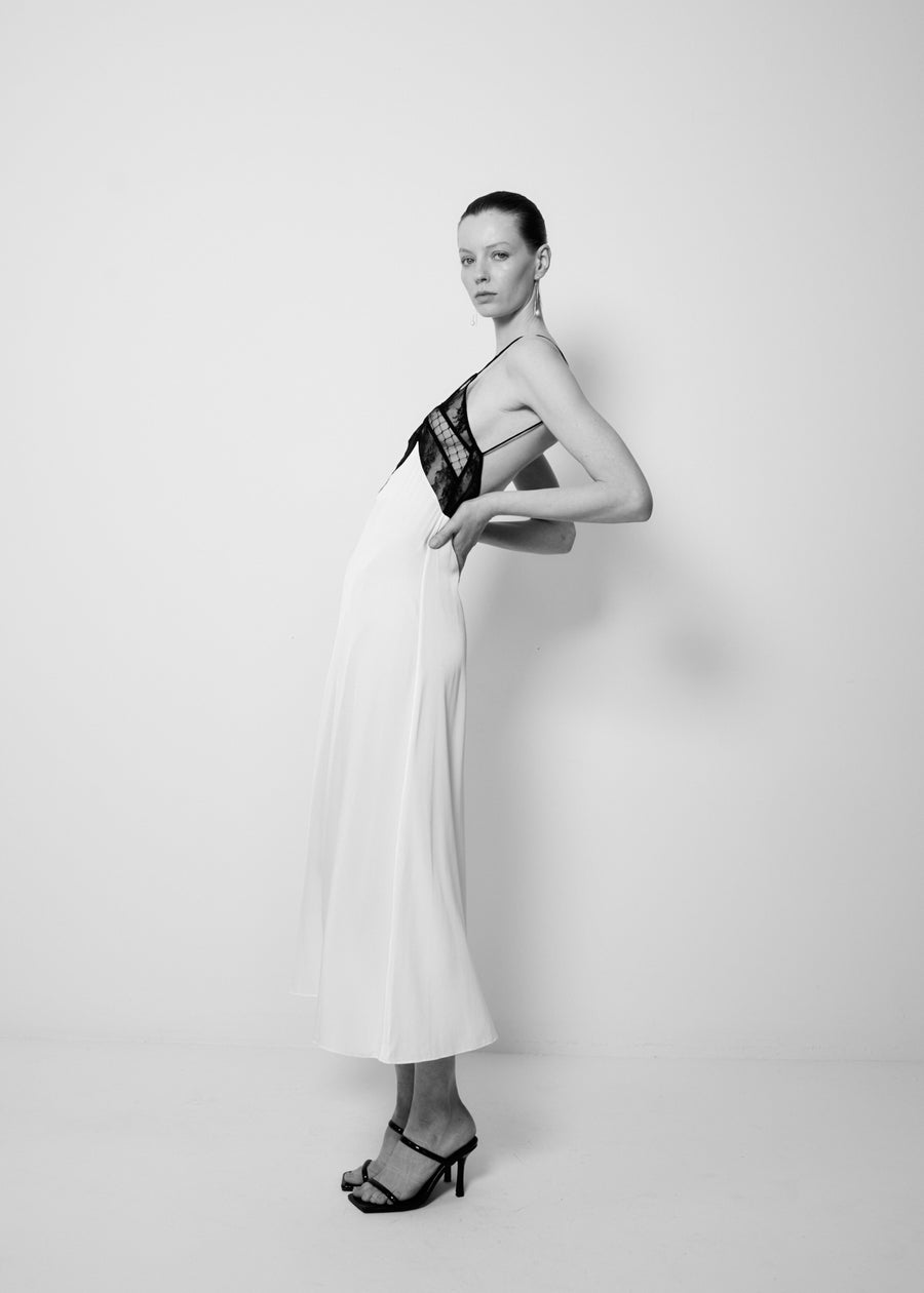 FRANCINE SLIP DRESS {WHITE}