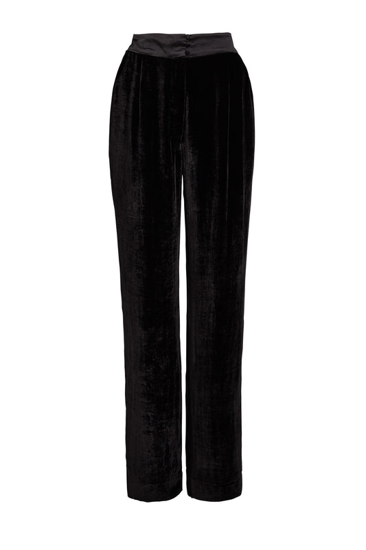 MARAIS VELVET TUXEDO PANT {BLACK}