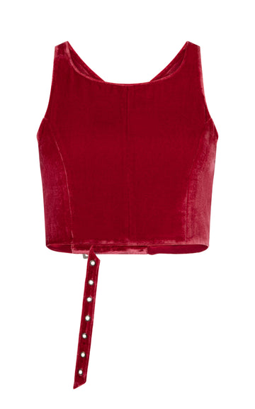 BON JACQUES VELVET TOP {TANGO RED}