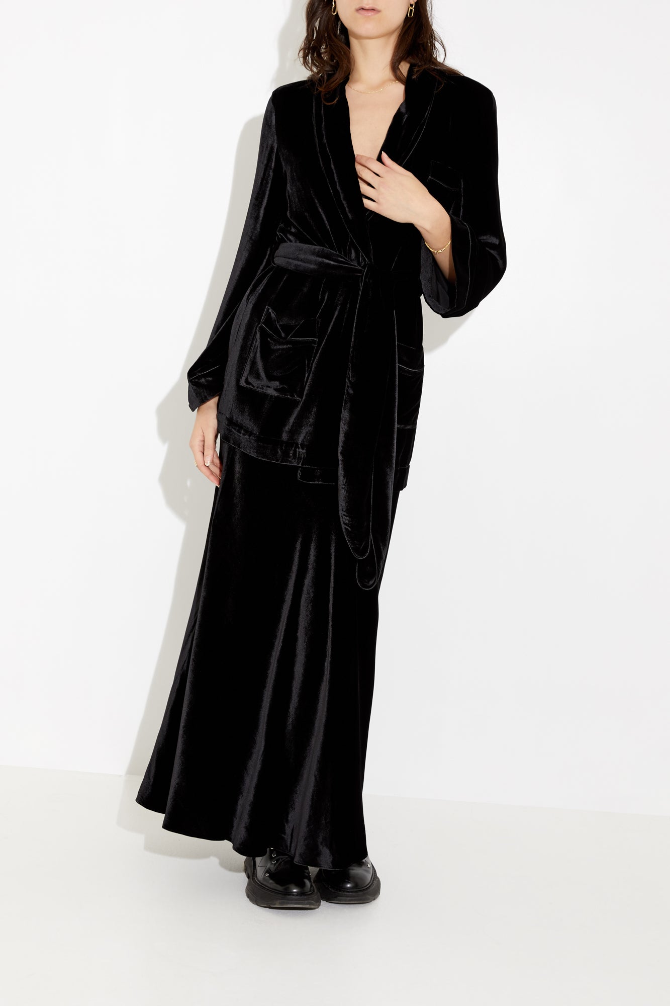 Bon Vivant Black Silk Velvet Robe: Sleeping with Jacques Online Shop ...