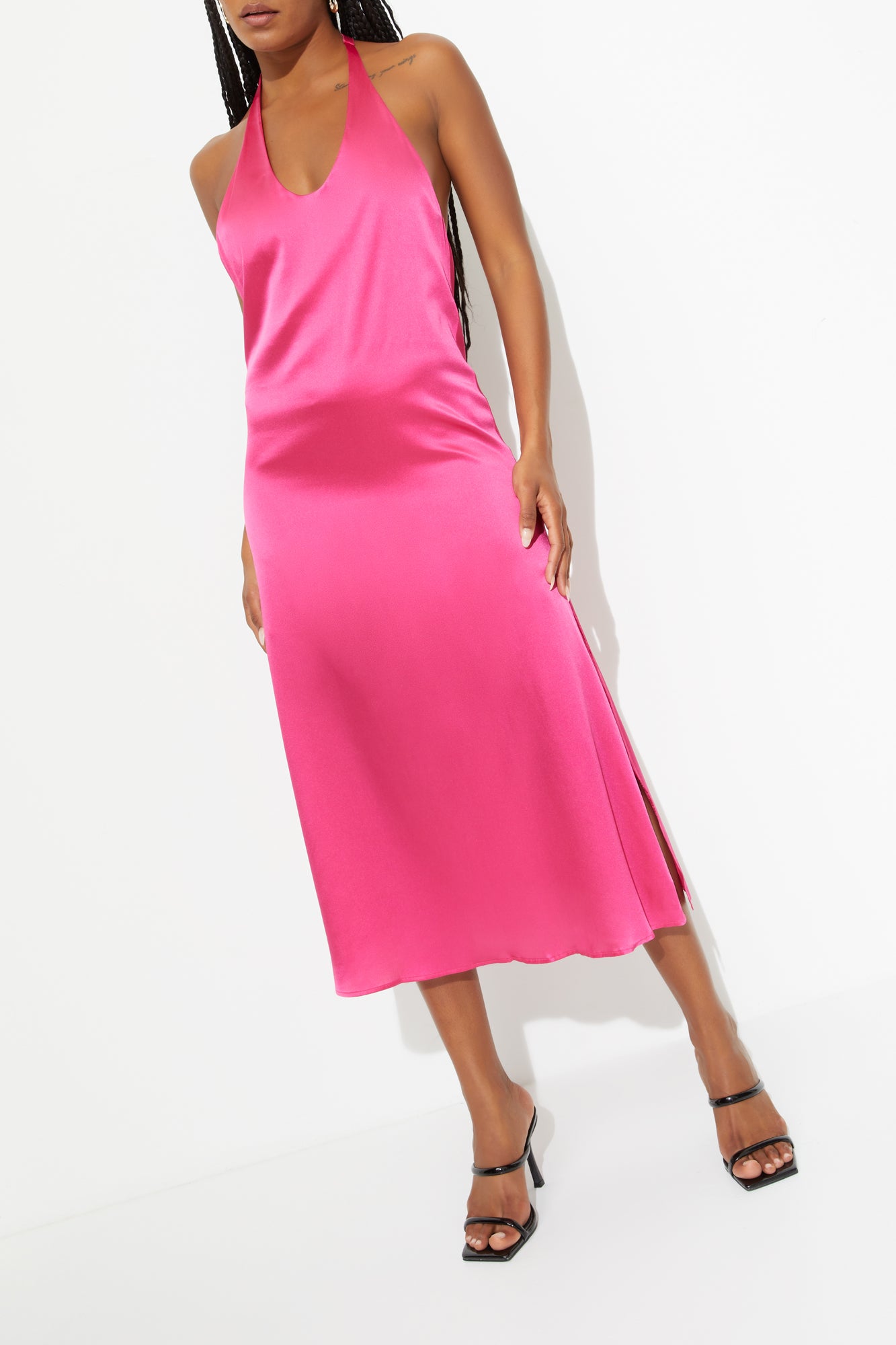 T-BOZ SLIP DRESS {HOT PINK}