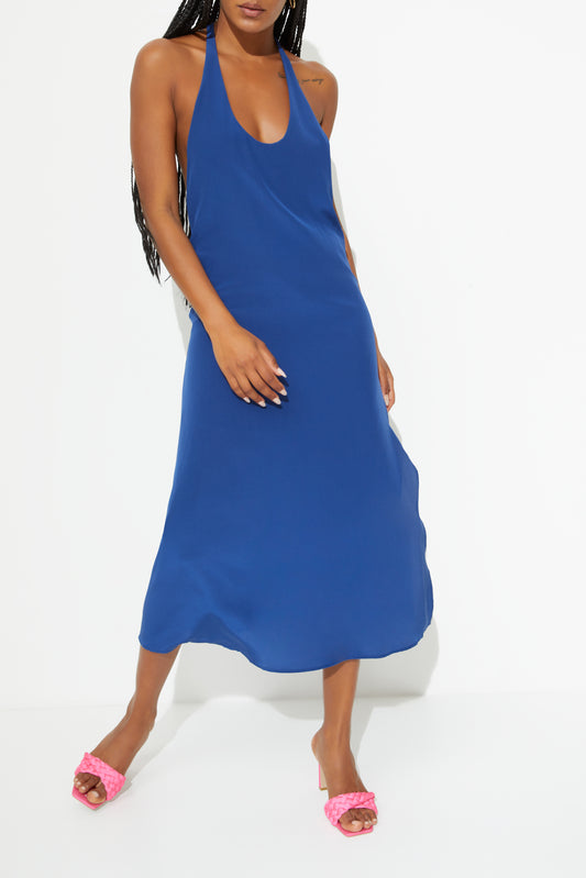 T-BOZ SLIP DRESS {MONACO BLUE}