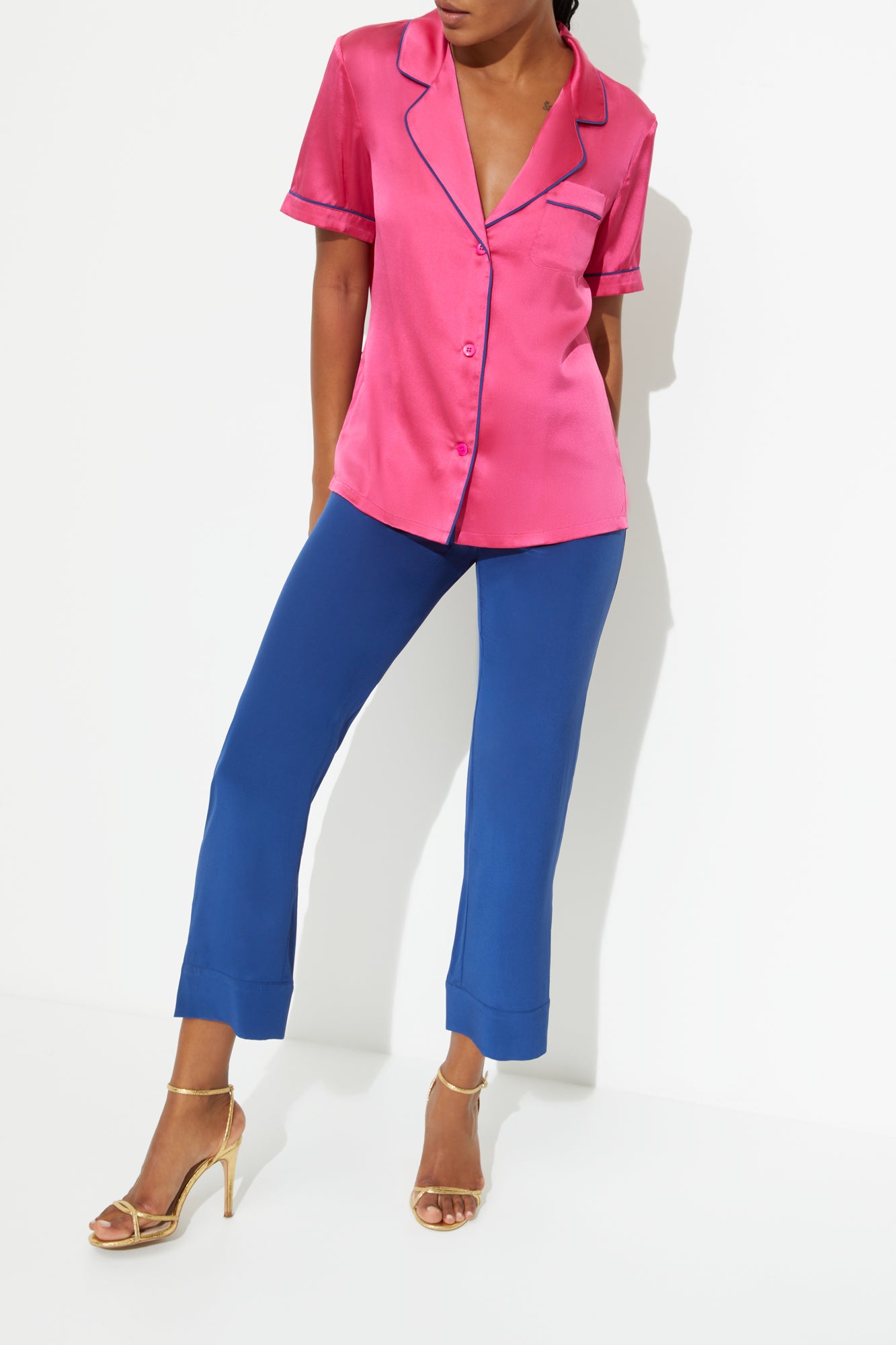 T-BOZ PJ SET [HOT PINK & MONACO BLUE}