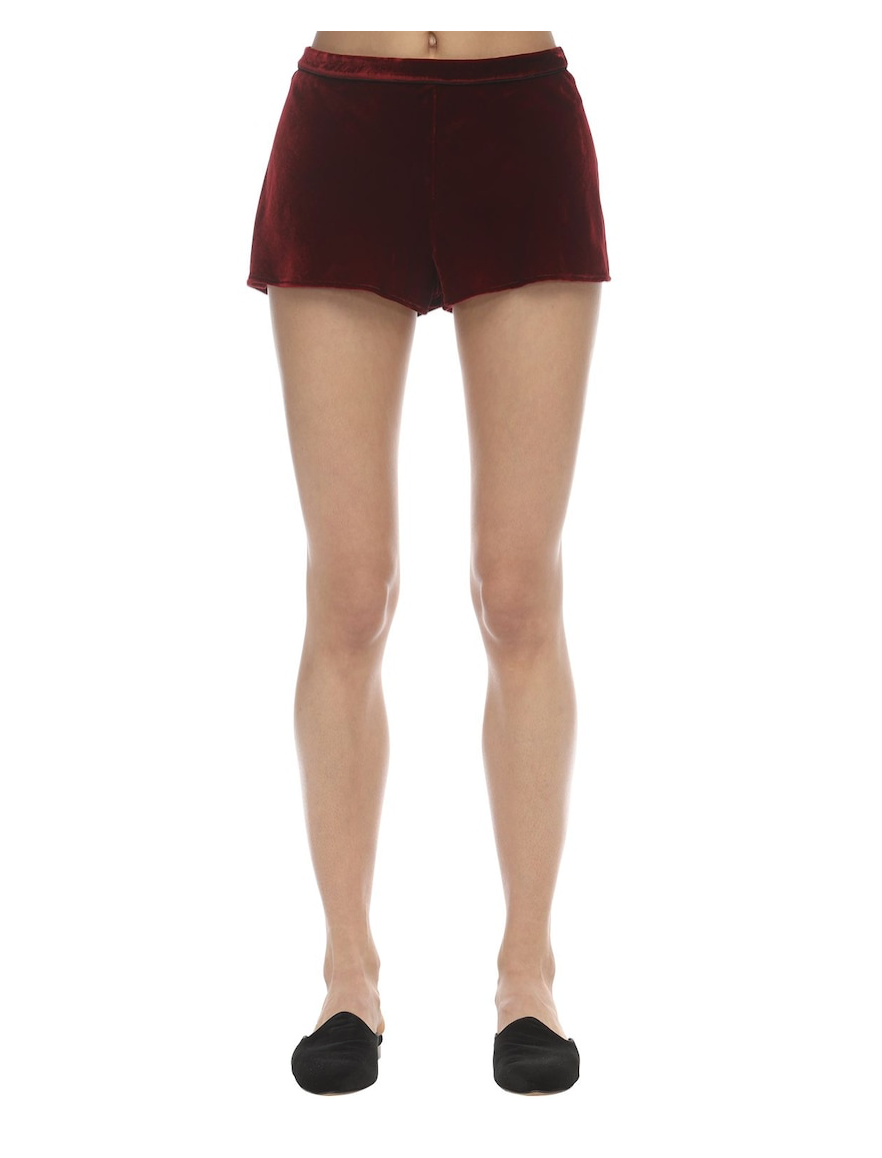 VELVET SHORT SHORTS {WINE}