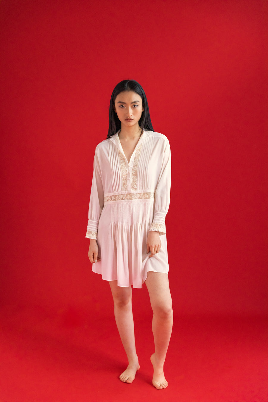 JANE BIRKIN SHIRT DRESS {CREAM}