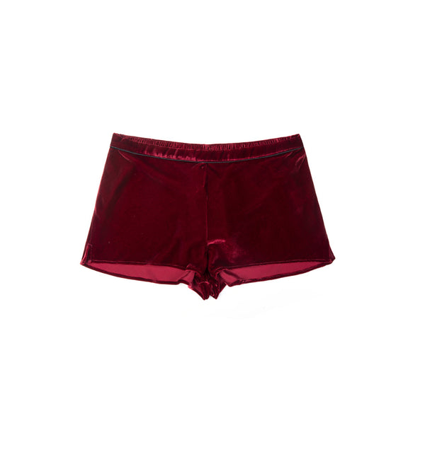 VELVET SHORT SHORTS {WINE}